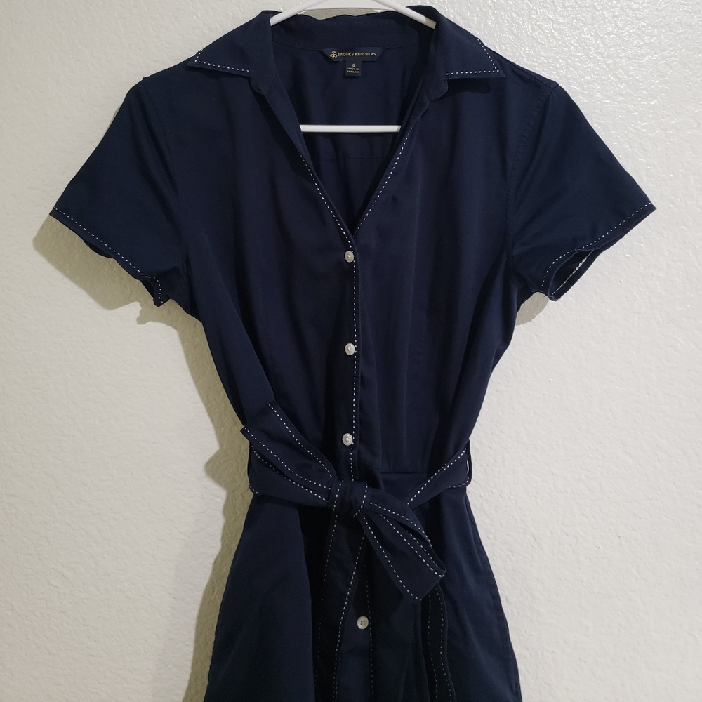Brooks Brothers Midi Navy Blue Dress
